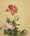 Lang shining poppy old China ink Giuseppe Castiglione floral decoration